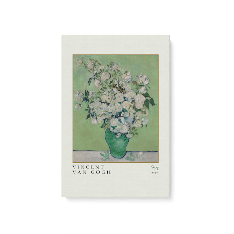 Van Gogh's Roses 1890, Toile tendue, H 18 po x l 12 po