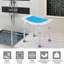 Tabouret de bain réglable à 6 niveaux pour personnes âgées, blessées et enceintes - antidérapant, bleu, fabriqué en aluminium