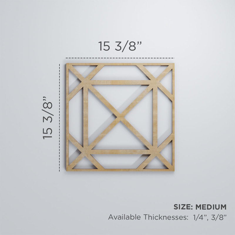 Panneaux muraux décoratifs en bois Buxton, H 11 3/8 po x l 11 3/8 po x P 3/8 po, Qualité de peinture (bois)