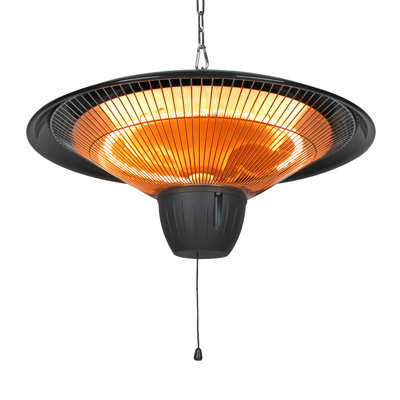 1500W Infrared Electric Patio Heater with Adjustable Chain, Hanging Heater Indoor/Outdoor Use