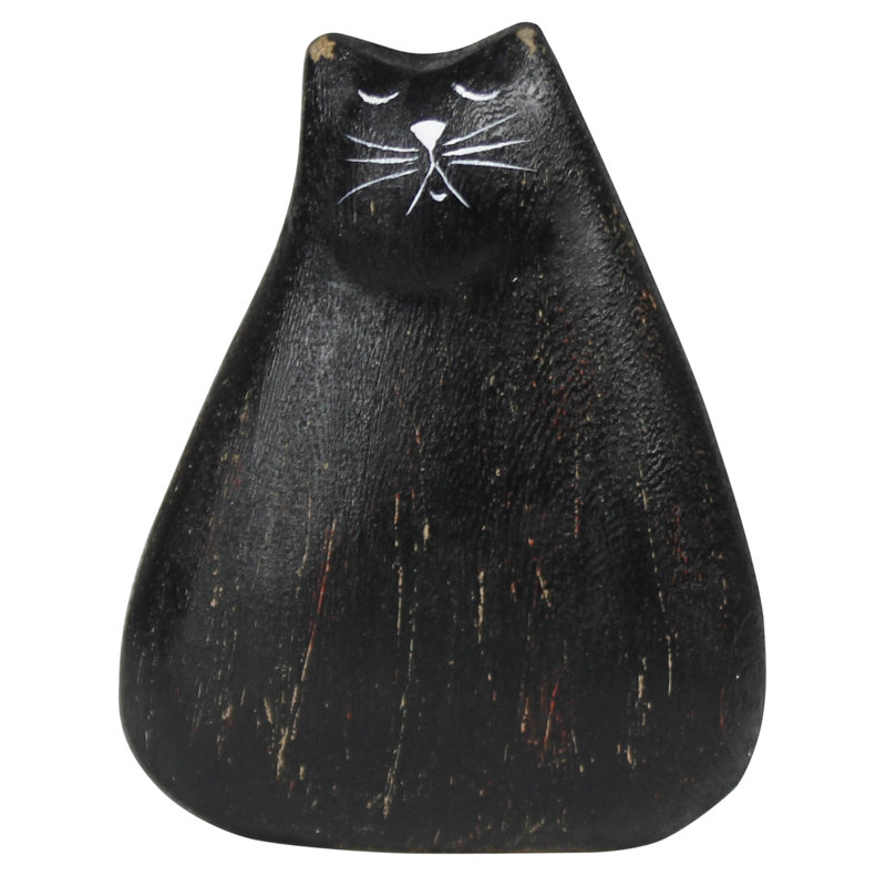 Cat, Wood, 6" H x 2" W x 5" D