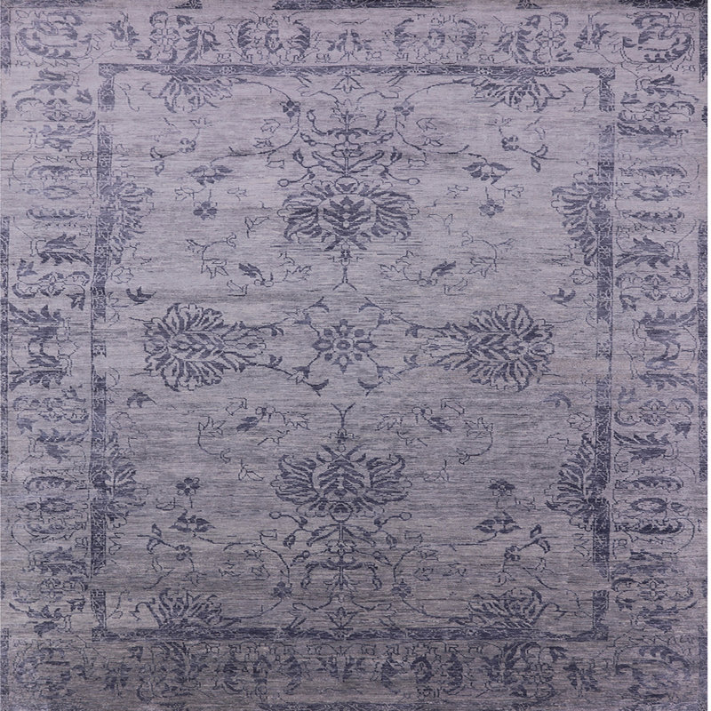Tapis oriental gris Lizeth, Carré 6 pi