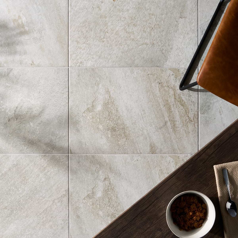 Shala 18x26 Matte Porcelain Tile, Smoke White