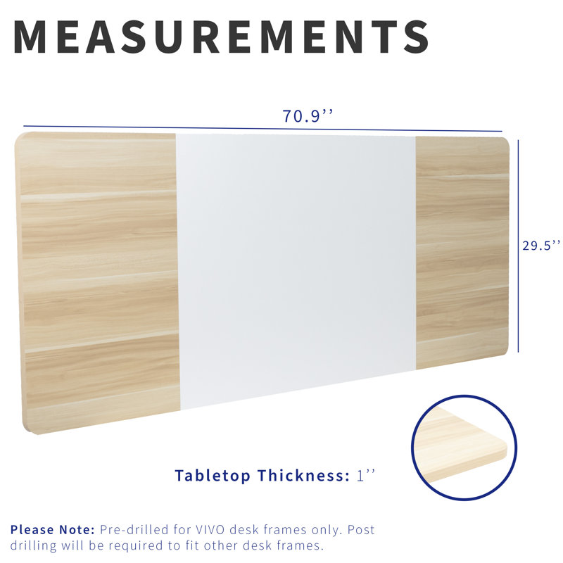 De table, White/Light Wood, 3-Piece, 71 po x 30 po
