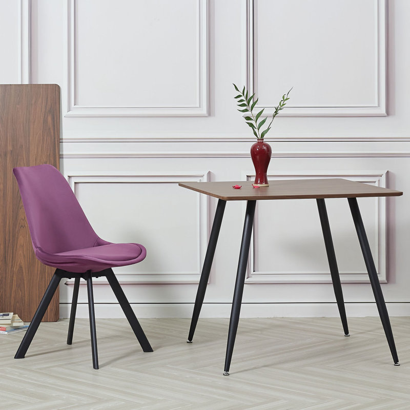 4 Rivas Velvet Upholstered Dining Chairs, Purple, 1