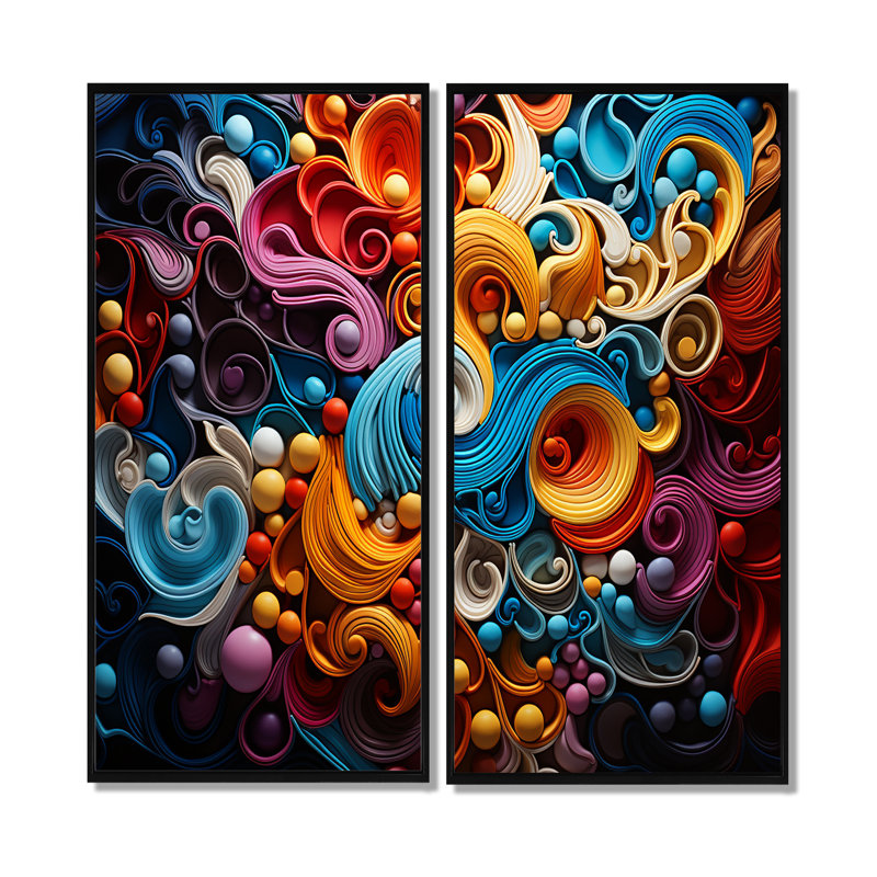 Opt Art Vibrant Illusions I - Art mural, H 32 po x l 32 po, Impression encadrée flottante, Noir