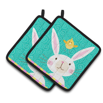 Cuisinier poignée lapin joyeuse de pâques caroline