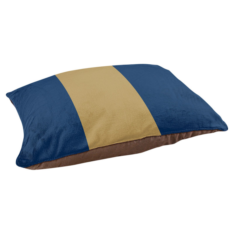 Oreiller rectangulaire Bousson, Moyen (L 18 po x l 28 po), Bleu marine / or / bleu marine