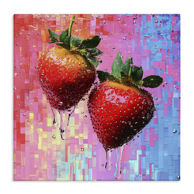 Lush Strawberries with Water Drip Canvas, design by LSR Creative Studio