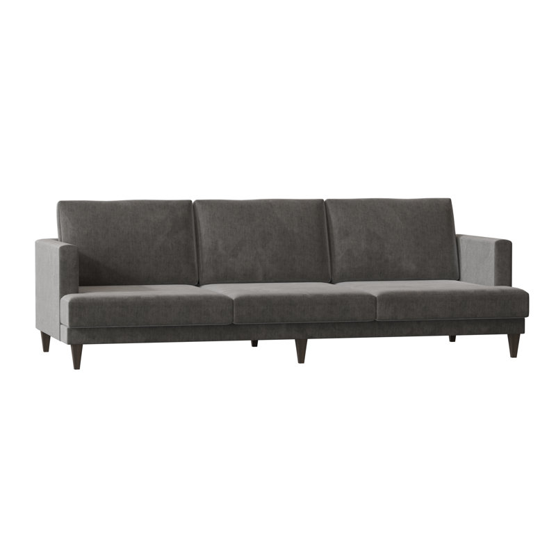 Carol Sofa, Bella Black Performance Velvet, Brown Mahogany