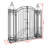 122cm W x 20.5cm D Iron Arbour Gate with Gate in Black
