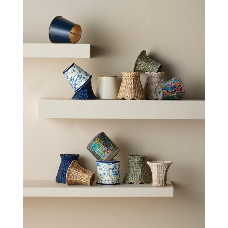 Bell Whitewashed Chandelier Shade, Teal