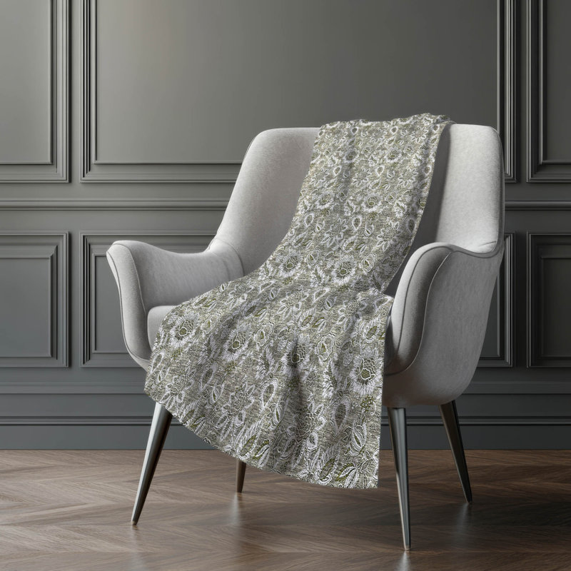 Jeté floral Sherpa ASB661 Addison, Taupe