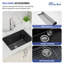 Lavabo de salle de bain à cuve simple à cuve en composite de granite L 24 po x l 18 po x P 12 po Quartz-121602671