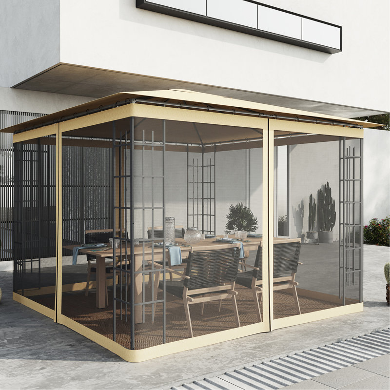 Remplacement de la paroi latérale du pavillon de jardin en toile 10 pi x auvent, beige