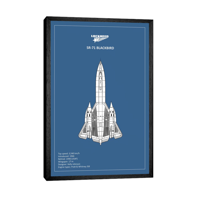 BP Lockheed SR-71 by Mark Rogan - Print on Canvas, Black Framed, 101.6 cm H x 66.04 cm W
