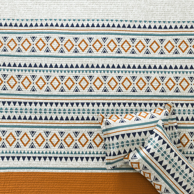 Ensemble de courtepointe 100% coton DUOHONG, Courtepointe très grand et 2 très grandes taies 