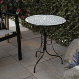 Abdoul Round Glass Outdoor Bistro Table