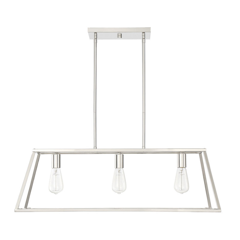 3 - Light Kitchen Island Pendant, Nickel