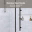 30 po -60 po L 72 po H simple porte de douche sans cadre coulissante avec verre trempé transparent de 1/4 po d'épaisseur en noir mat |  Système de rail à roulement en zinc |   Poignée en acier inoxydable-121018408