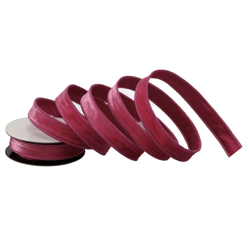 Ruban de velours câblé de qualité supérieure 1 po X10Y, Rose millennial