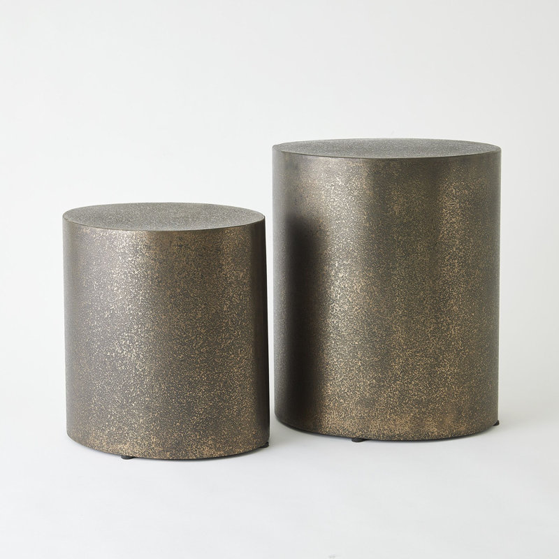 Texture End Table, 15" H x 14" W x 12" D, Champagne