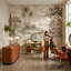 Éléphant, paysage, papier peint, pavillon, décoration murale rétro-228390379-228390378