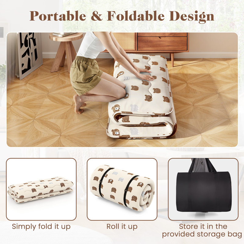 Matelas de futon japonais 4 po Liviu, Grand