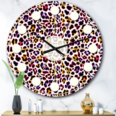 Horloge murale Leopard Fur Safari VI - Mid-Century