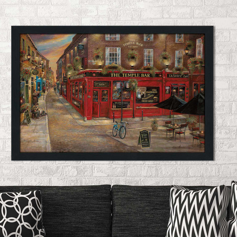 Temple Bar par Ruane Manning - reproduction de cadre photo, H 21,5 po x l 27,5 po x P 0,75 po