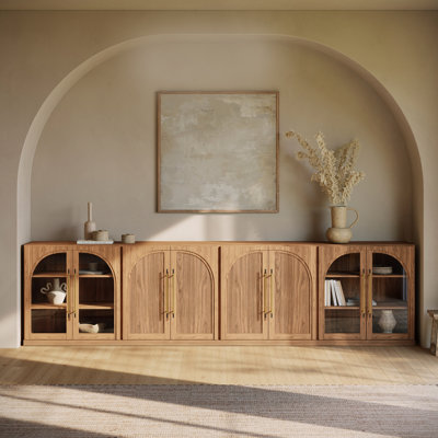 4-Piece Modular Buffet Cabinet - C+1B2A - Camel
