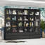 63'' W Large Display Case Curio Cabinet With 6 Drawers & LED Light