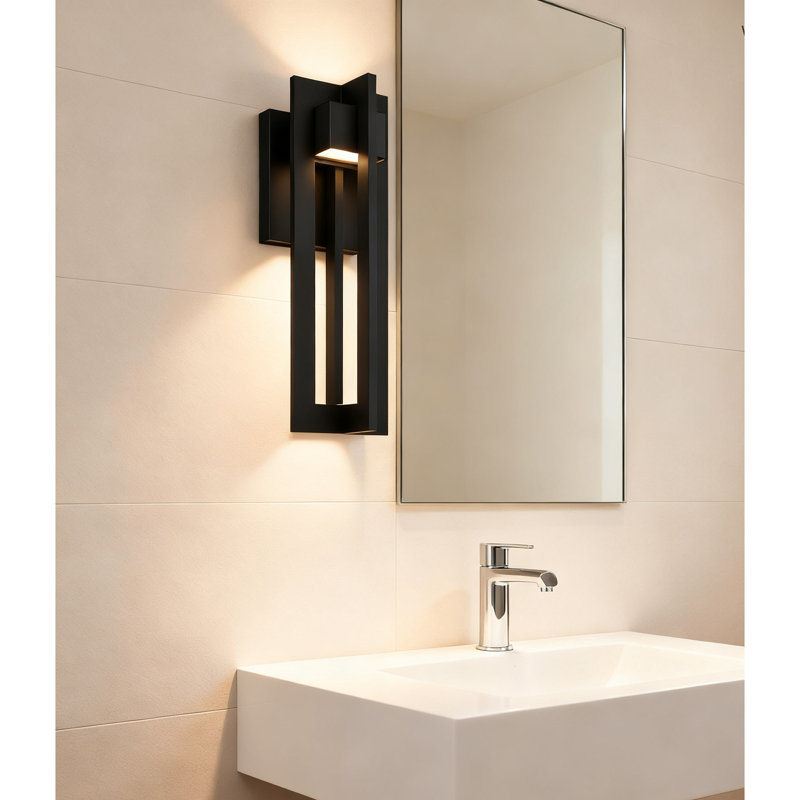 Applique murale d'extérieur à DEL intégrée de conception contemporaine, 16 W, H 23 po x l 7,75 po x P 6,75 po