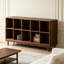 Bibliothèque standard moderne en bois massif noyer foncé-1686816241