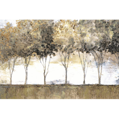 Neutral Treeline - Wrapped Canvas Painting