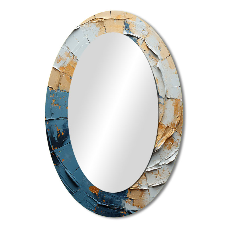 Miroir mural ovale sur métal, 36 po x 24 po
