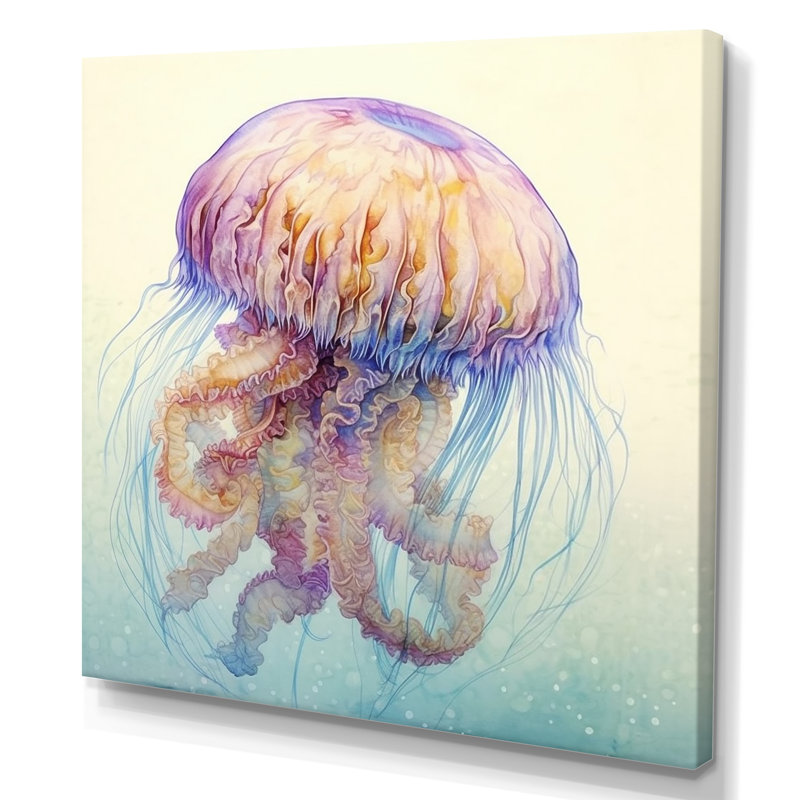 «Underwater Enchantment Jellyfish» sur impression sur toile, Toile tendue, H 30 po x l 30 po x P 1 po