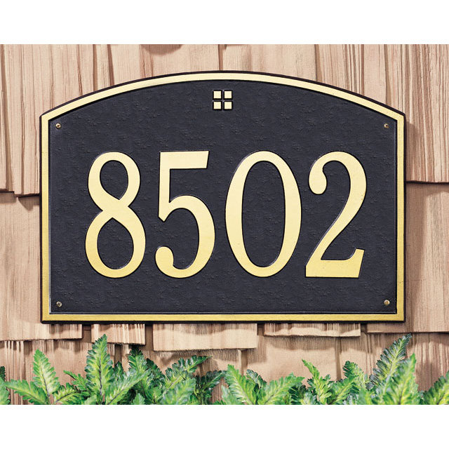 Cape Charles 1-Line Wall Address Plaque, Bronze and Gold, Yes