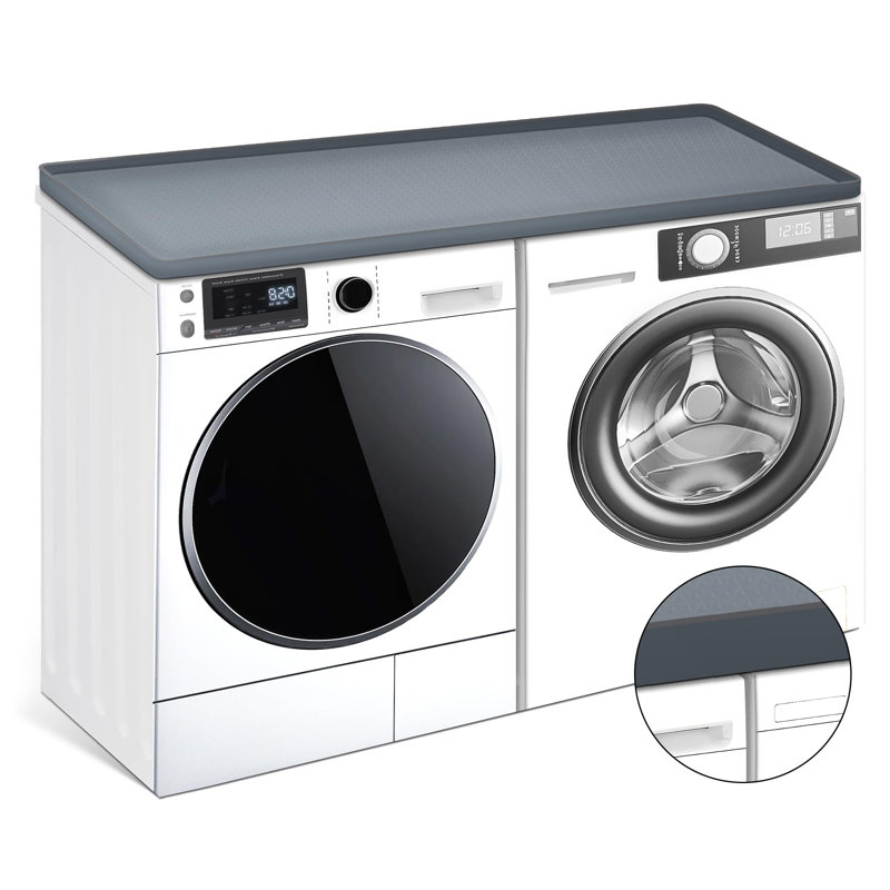 Gray Silicone Non-Slip Washer and Dryer Top Protector