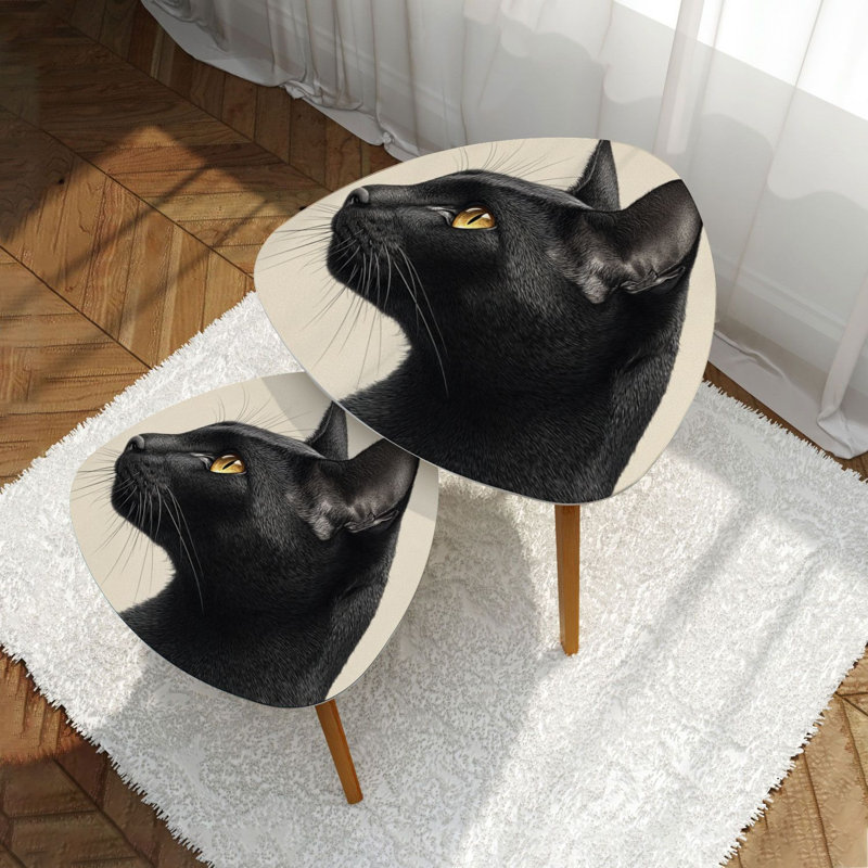 Ensemble de 2 tables basses gigognes Triangle