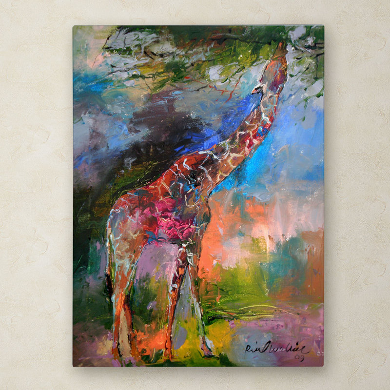 « giraffe », reproduction d’art sur toile tendue, H 19 po x l 14 po x P 2 po