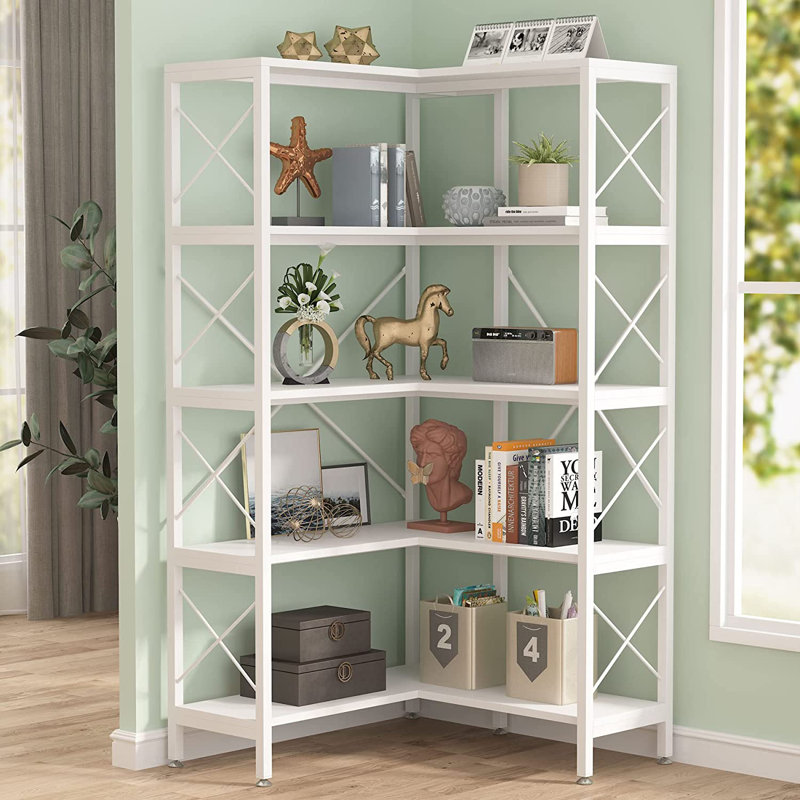 Jaystin Corner Bookcase, White