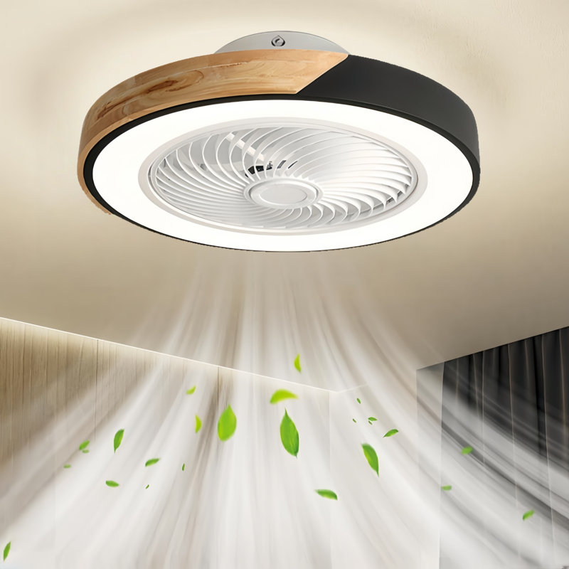 Blodgett 19.7" 5 - Blade LED Smart Bladeless Ceiling Fan with Remote Control and Light Kit Modern Flush Mount Ceiling Fans Low Profile Ceiling Fans with Lights