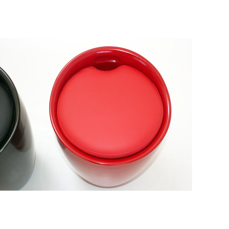 Evan Plastic Accent Stool, Red