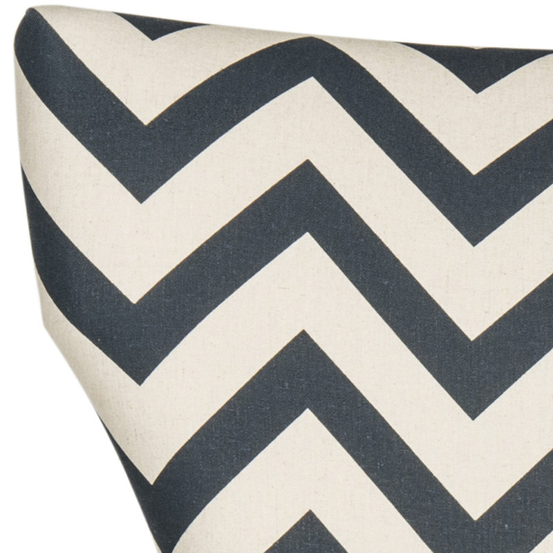 Chaise d'appoint en coton Ring, Bleu marine/blanc