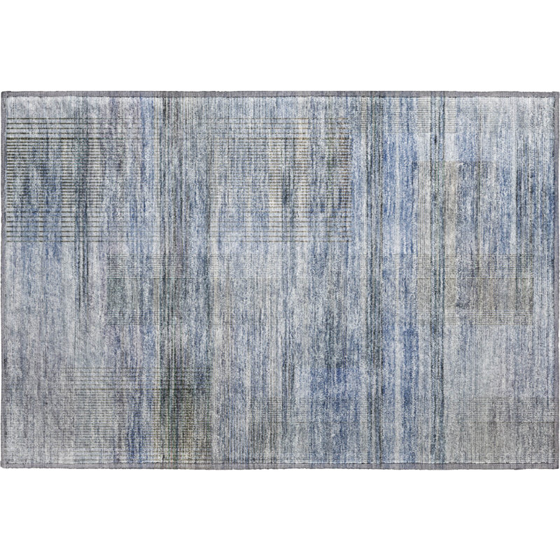 Premium Machine Washable Prisco Blue Rug, Rectangle 1'8" x 2'6"