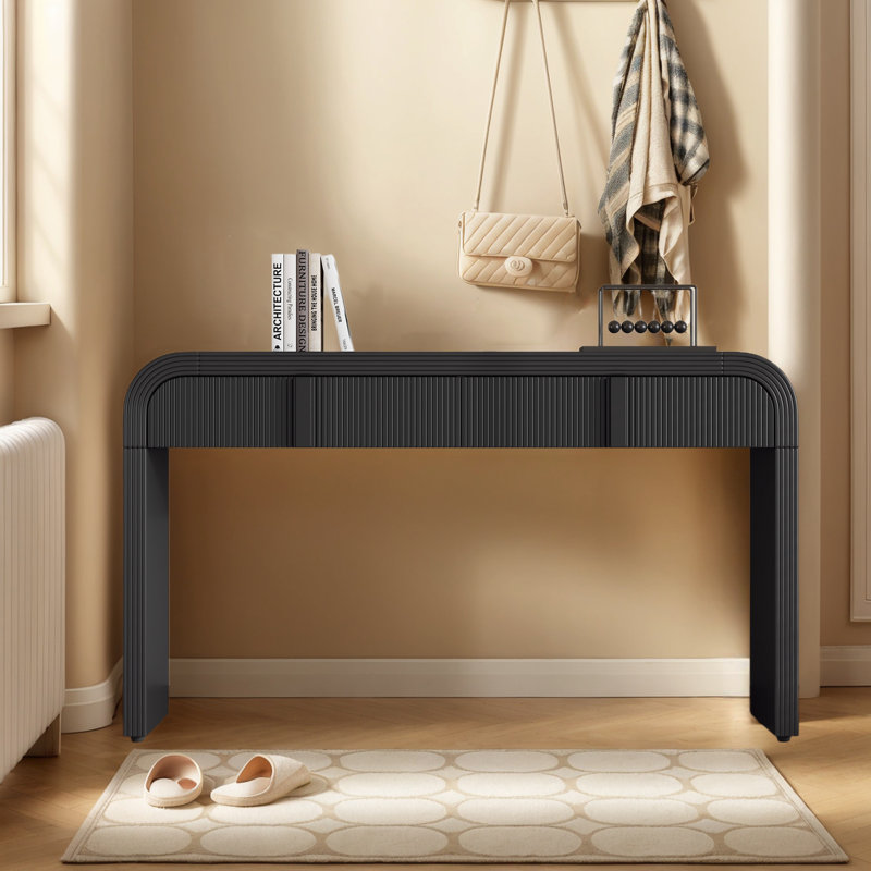 Console l 54,9 "avec 2 tiroirs, Noir, noir, noir, noir
