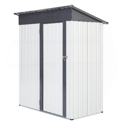 Jardin avec lève-personne de rangement en métal gris et blanc 5X3x6ft