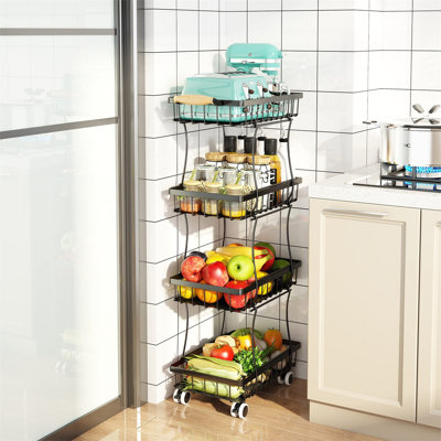 Nurjaha 33.7'' H x 14.5'' W Utility Cart with Wheels