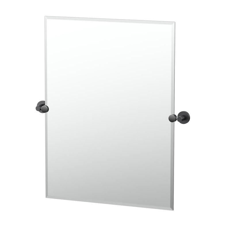 Miroir de salle de bain mural Reveal Pivotant (inclinable) et biseauté, 31,5 po x 28 po, Nickel satiné